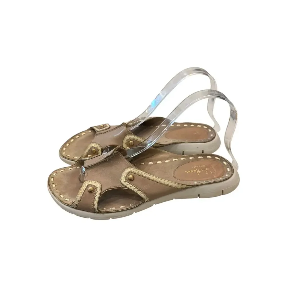Cole Haan Leather Slide Sandals Beige Cream Women’s 6.5B D21602